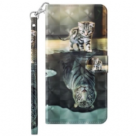 Flipové Pouzdro Na Sony Xperia 5 IV Na Lana Strappy Kitten Dream