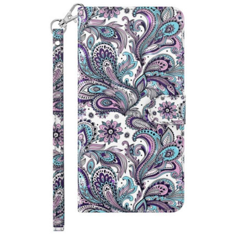 Flipové Pouzdro Na Sony Xperia 5 IV Na Lana Strappy Paisley Vzor