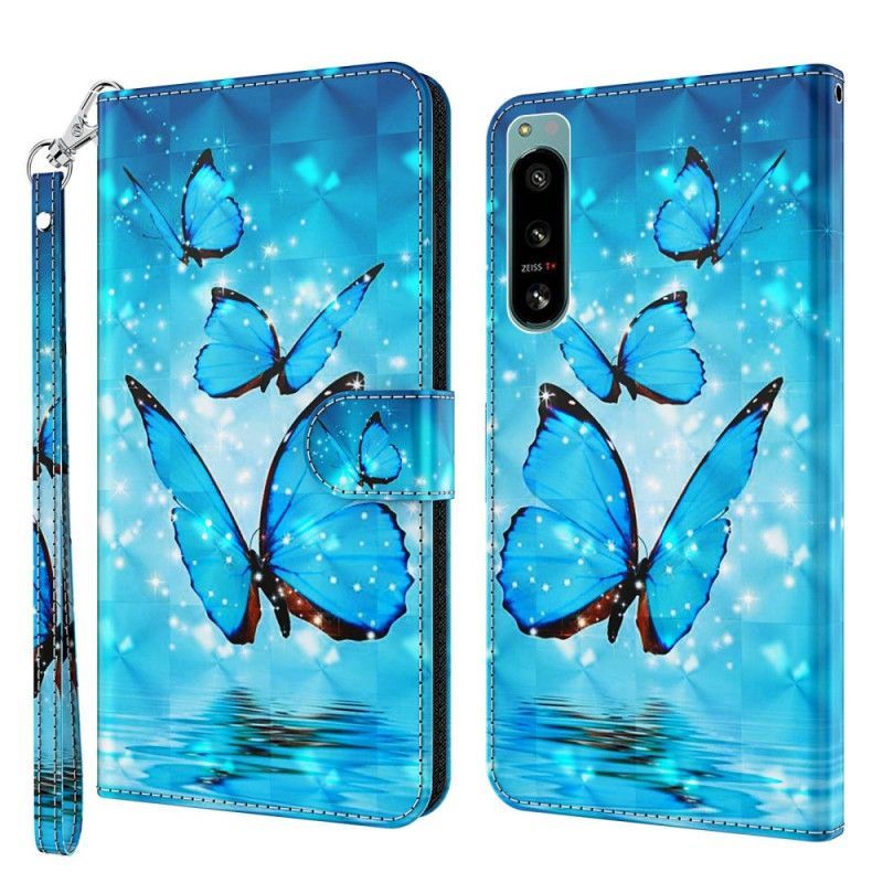 Flipové Pouzdro Na Sony Xperia 5 IV Na Lana Tanga Butterflies
