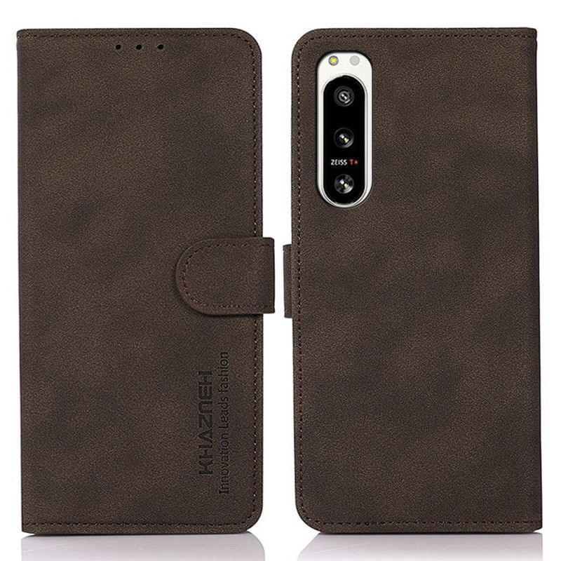 Flipové Pouzdro Na Sony Xperia 5 IV Módní Kožený Efekt Khazneh