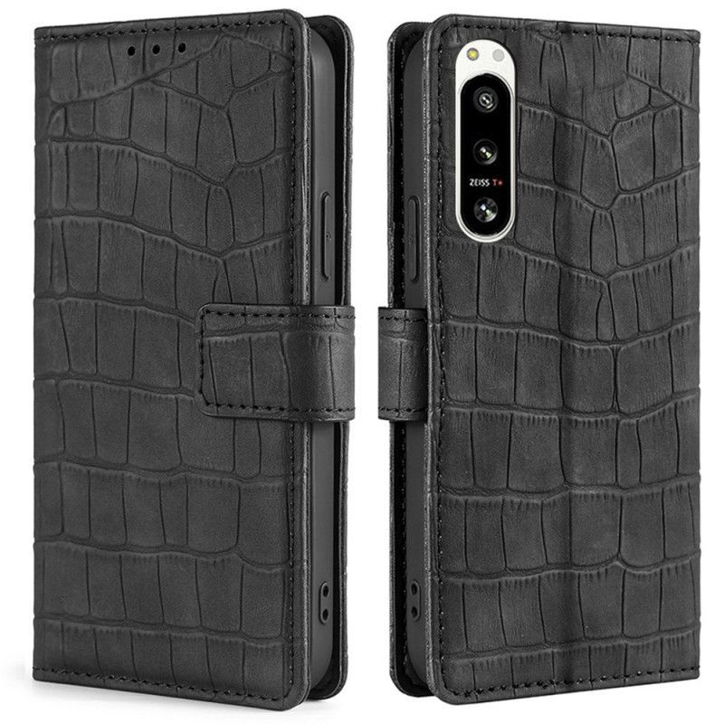 Flipové Pouzdro Na Sony Xperia 5 IV Styl Krokodýlí Kůže