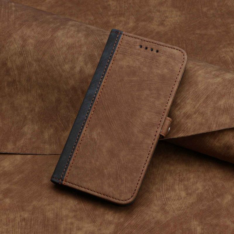 Kožené Pouzdro Na Sony Xperia 5 IV Dvoubarevné S Páskem