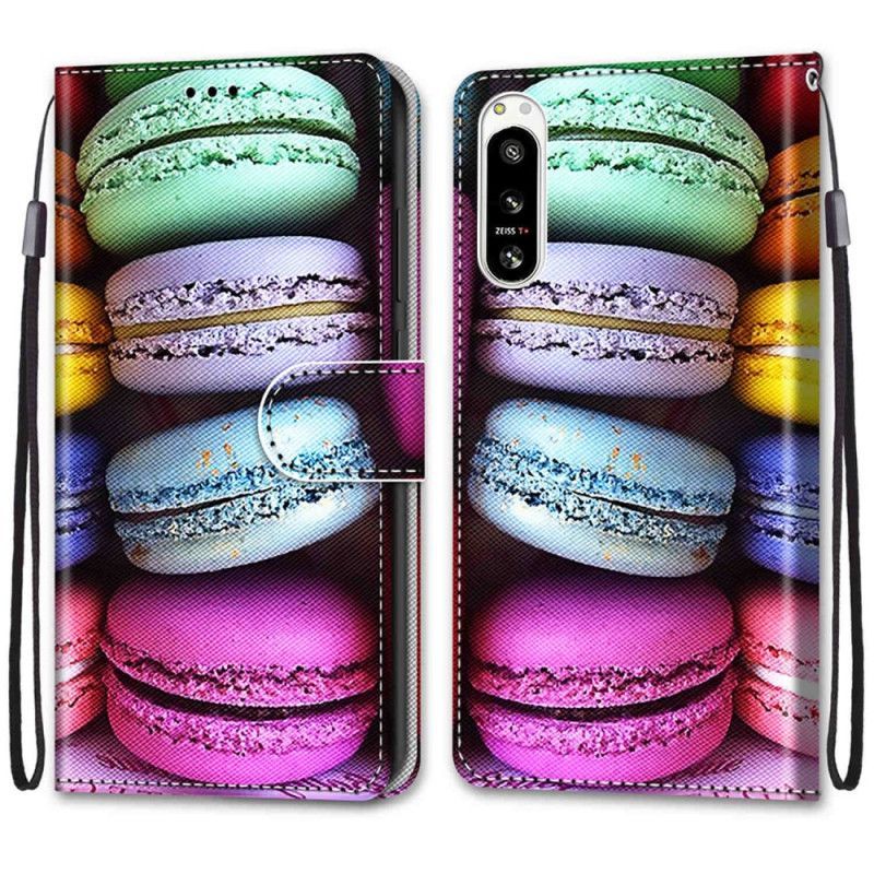 Kožené Pouzdro Na Sony Xperia 5 IV Makronky