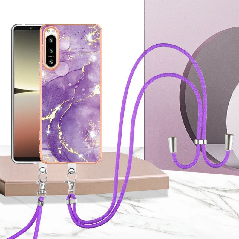 Kryt Na Sony Xperia 5 IV Na Lana S Mramorovou Šňůrou