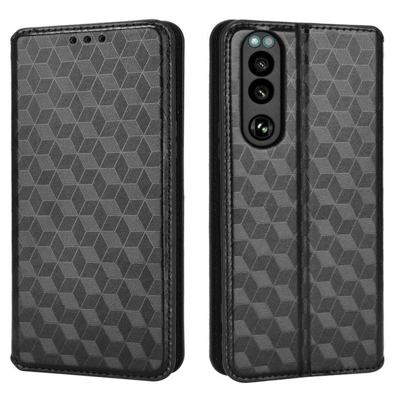 Kryty Na Mobil Na Sony Xperia 5 IV Flipové Pouzdro 3d Textura