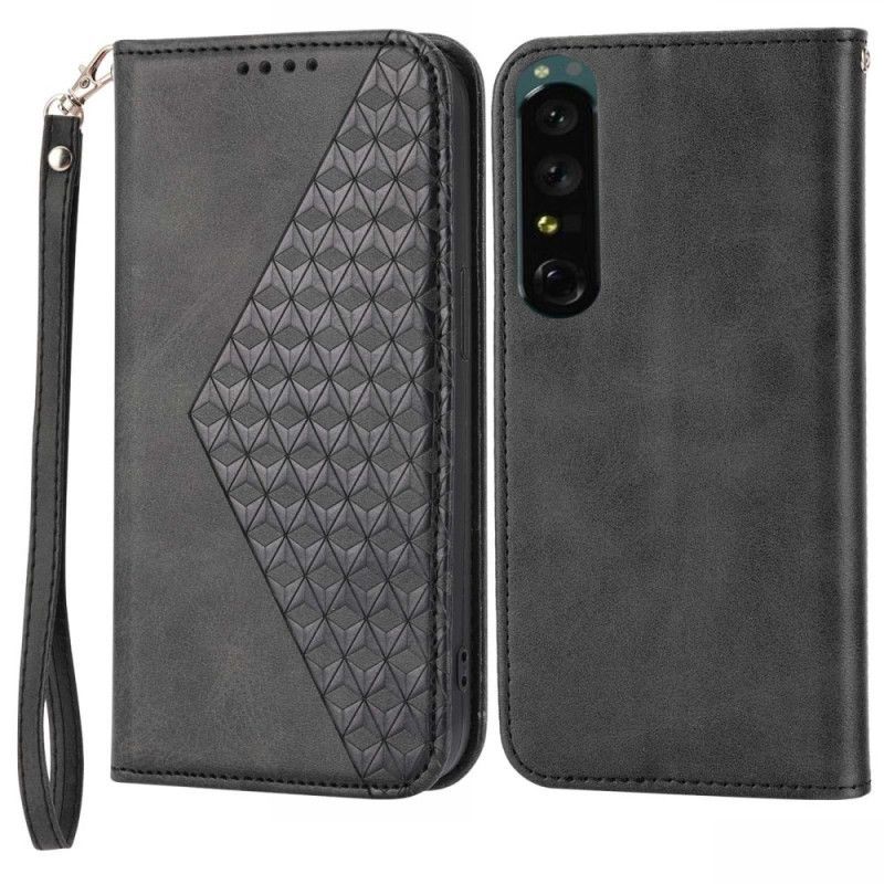 Kryty Na Mobil Na Sony Xperia 5 IV Flipové Pouzdro 3d Vzor Kožený Styl S Páskem