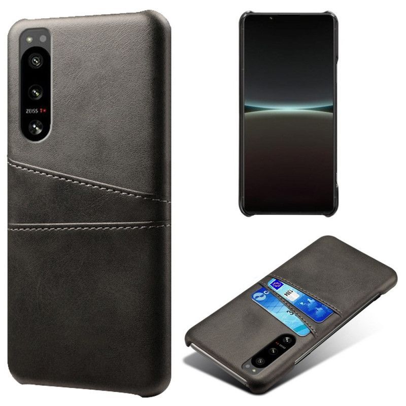 Kryty Na Mobil Na Sony Xperia 5 IV Kožený Držák Karet S Efekty