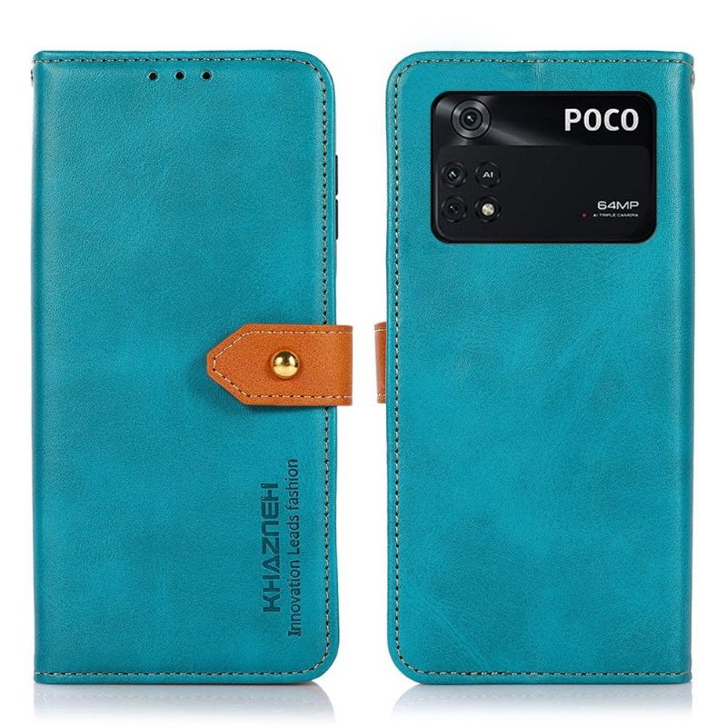 Flipové Pouzdro Na Poco M4 Pro 4G Khazneh Bicolor Umělá Kůže