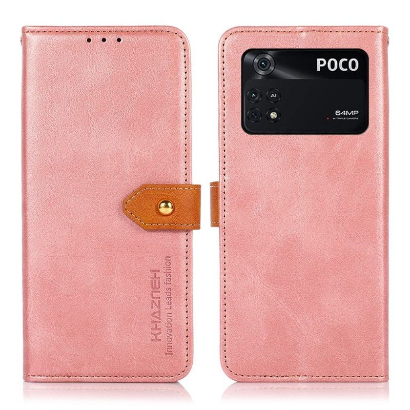 Flipové Pouzdro Na Poco M4 Pro 4G Khazneh Bicolor Umělá Kůže