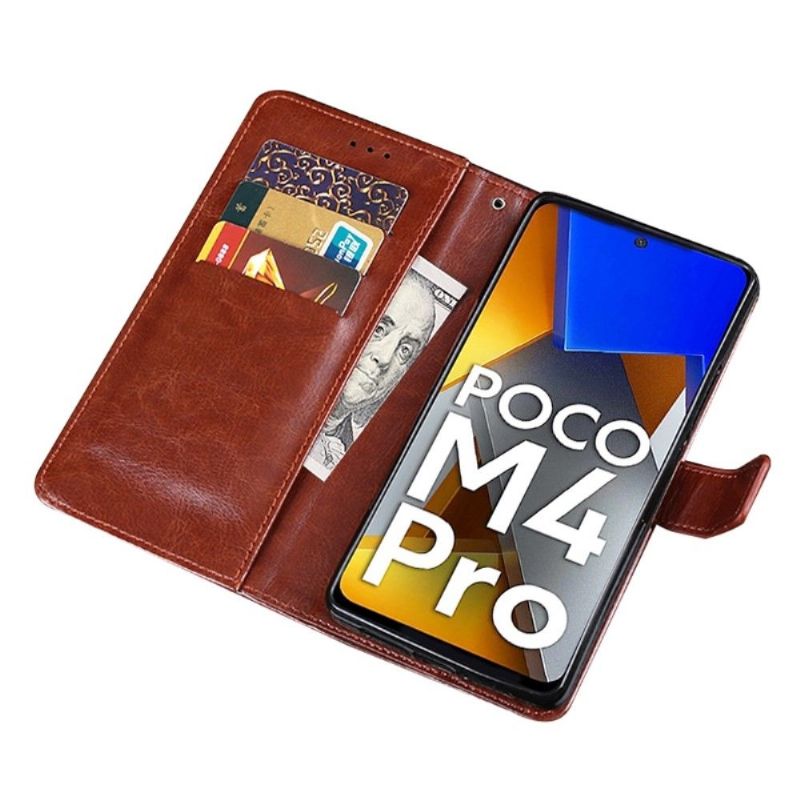 Flipové Pouzdro Na Poco M4 Pro 4G Kožené Pouzdro Kožený Efekt Idewei Folio