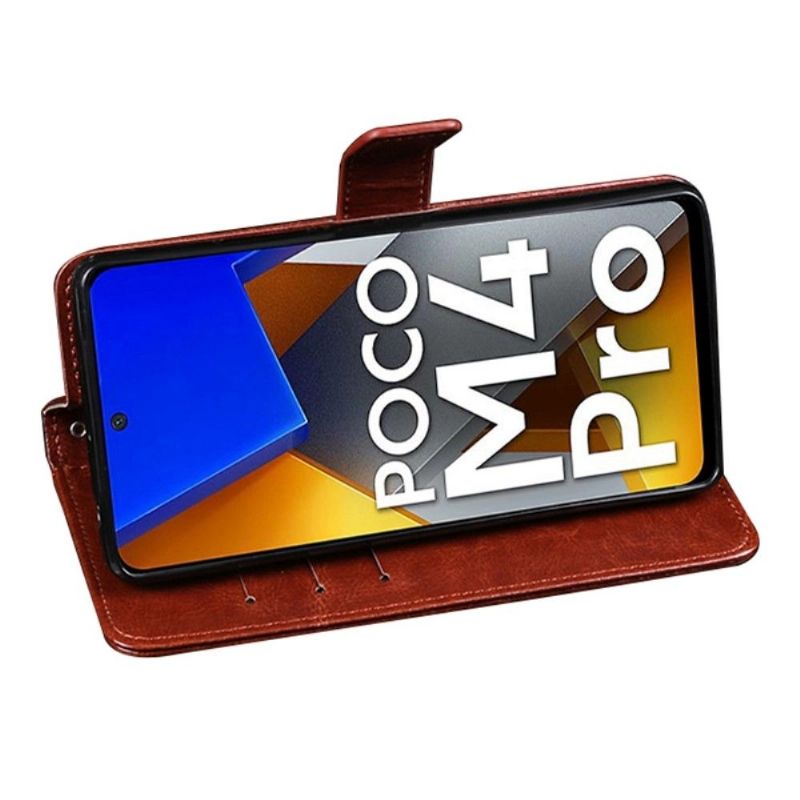 Flipové Pouzdro Na Poco M4 Pro 4G Kožené Pouzdro Kožený Efekt Idewei Folio