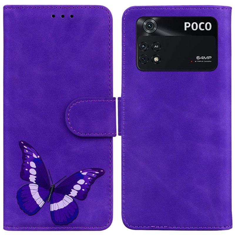 Flipové Pouzdro Na Poco M4 Pro 4G Ochranný Ochrana Proti Barevným Motýlům