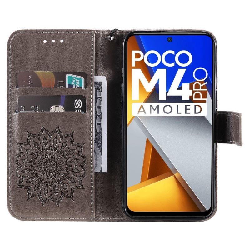 Kožené Pouzdro Na Poco M4 Pro 4G Na Lana Slunečnice