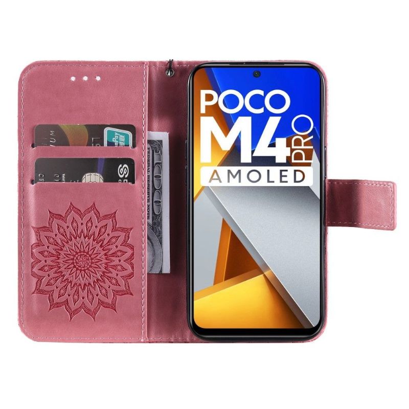 Kožené Pouzdro Na Poco M4 Pro 4G Na Lana Slunečnice
