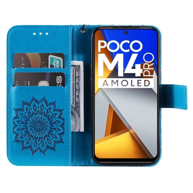 Kožené Pouzdro Na Poco M4 Pro 4G Na Lana Slunečnice