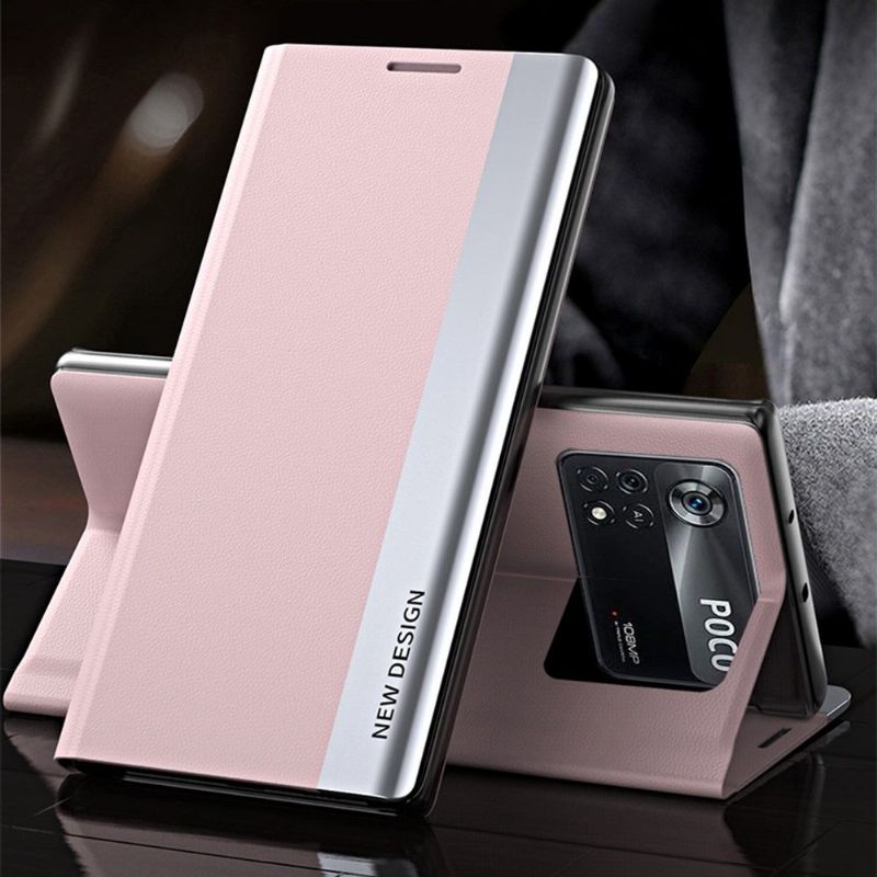 Pouzdra Na Poco M4 Pro 4G Obchodní Magnet S Koženým Efektem
