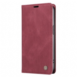 Kožené Pouzdro Folio Xiaomi 15 Yikatu Semišový Efekt