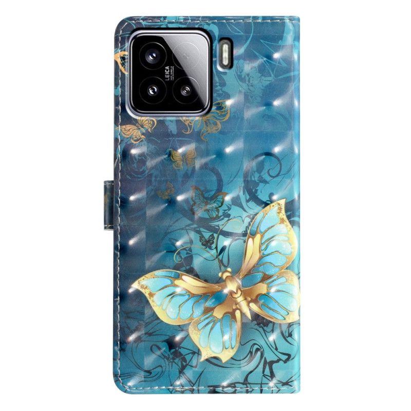 Kožený Kryt Na Xiaomi 15 3d Motýli