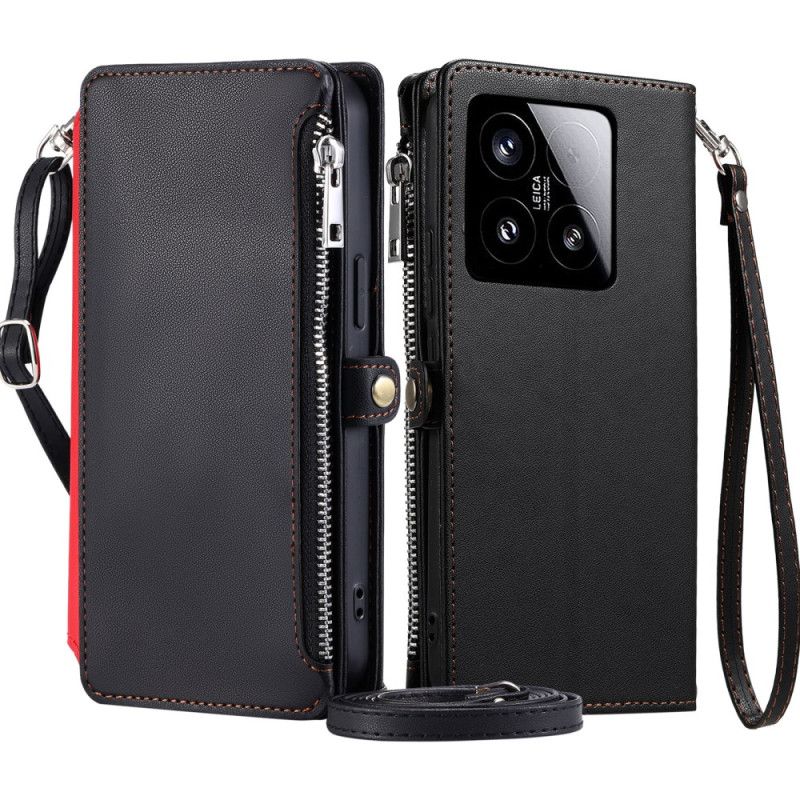 Kožený Kryt Na Xiaomi 15 Peněženka Na Mince A 8 Přihrádek Na Karty