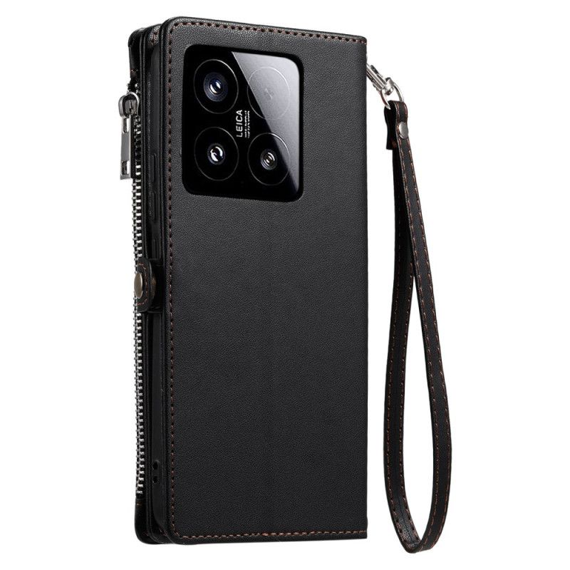 Kožený Kryt Na Xiaomi 15 Peněženka Na Mince A 8 Přihrádek Na Karty