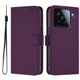 Kožený Kryt Xiaomi 15 Integrovaný Stojánek S Nastavitelnými Úhly Pohledu