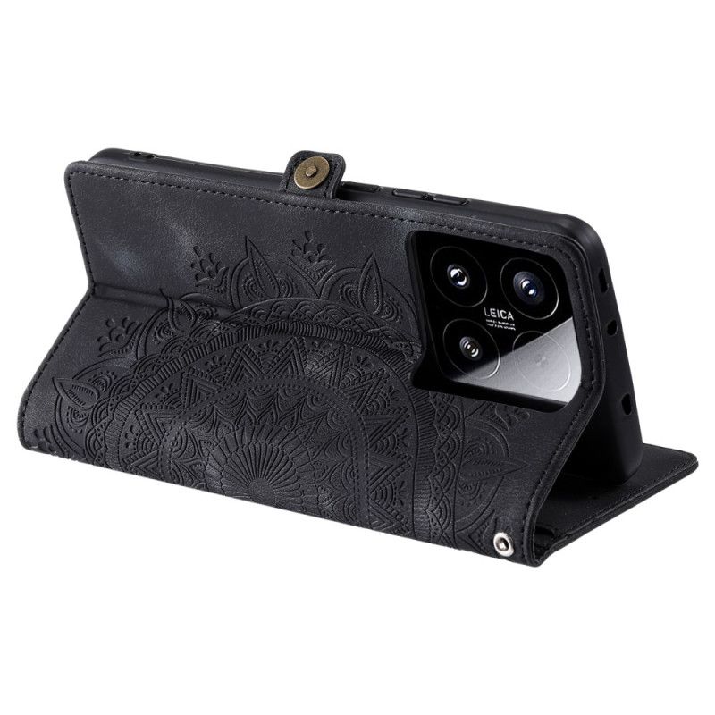 Kožený Kryt Xiaomi 15 Semišový Efekt Mandaly