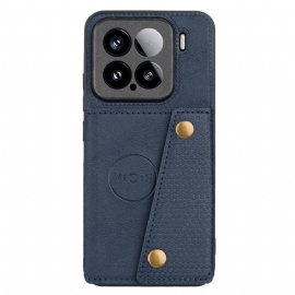 Kryt Na Xiaomi 15 Kožený Efekt S Pouzdrem Na Karty A Stojánkem