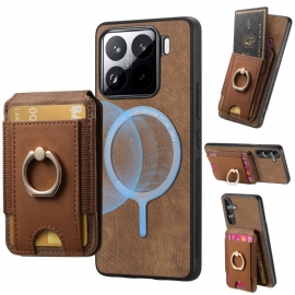 Kryt Xiaomi 15 Odnímatelné Pouzdro Na Karty A Stojánek S Efektem Semiše