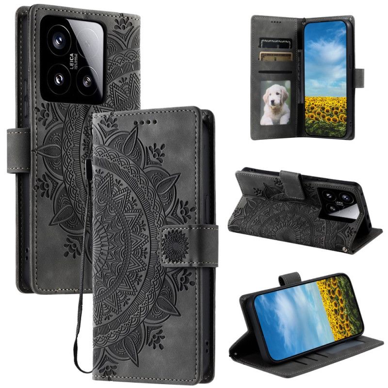 Peněženková Pouzdra Xiaomi 15 Kryty Na Mobil Mandala Semišový Efekt