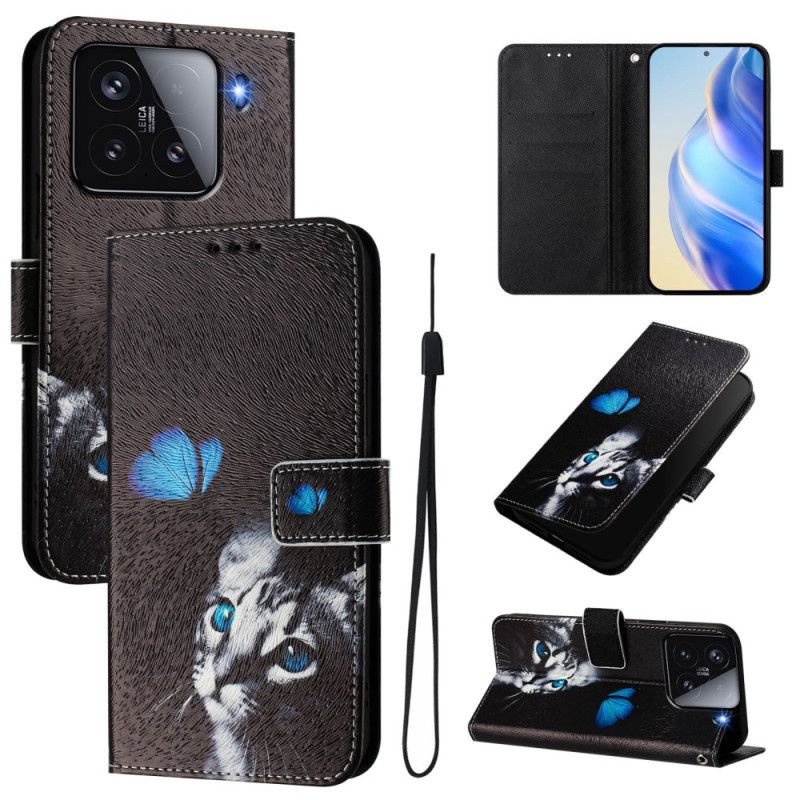 Peněženková Pouzdra Xiaomi 15 Motýl A Kočka