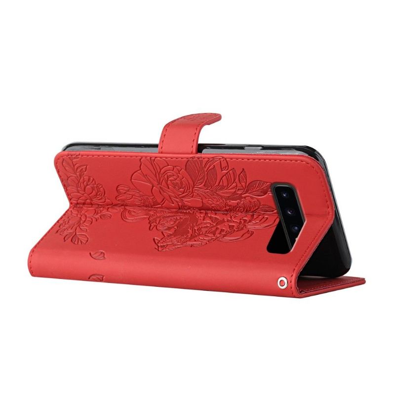 Flipové Pouzdro Na Samsung Galaxy S10 Plus Design Tiger + Popruh