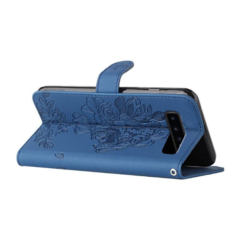 Flipové Pouzdro Na Samsung Galaxy S10 Plus Design Tiger + Popruh