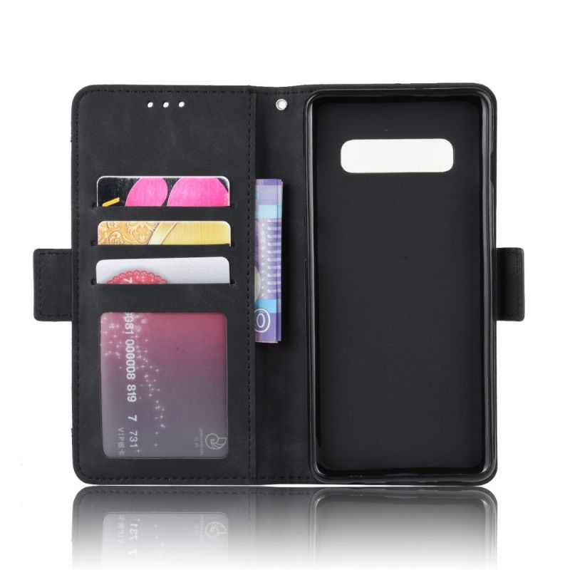 Flipové Pouzdro Na Samsung Galaxy S10 Plus Kožený Efekt + Držák Karty