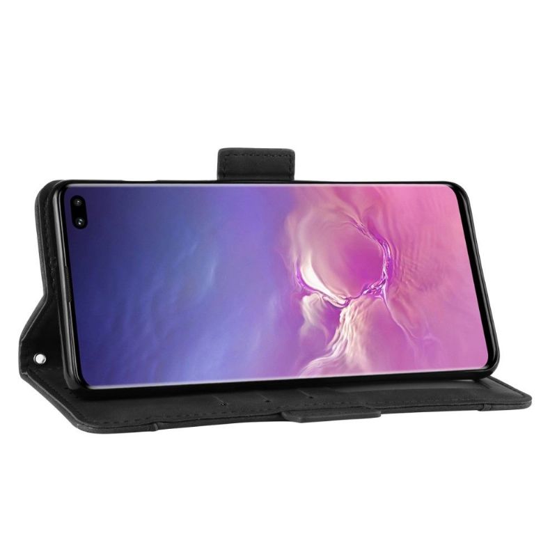 Flipové Pouzdro Na Samsung Galaxy S10 Plus Kožený Efekt + Držák Karty