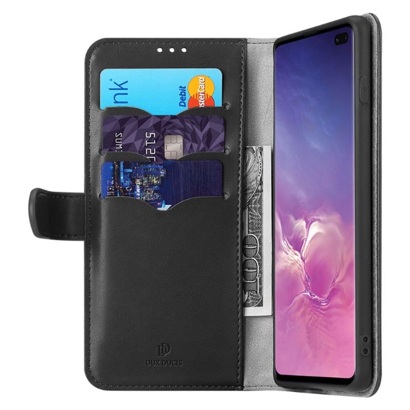 Flipové Pouzdro Na Samsung Galaxy S10 Plus Řada S Koženými Efekty Kado