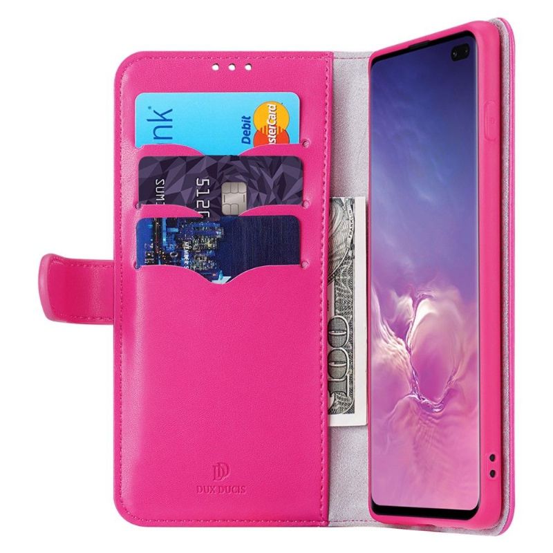 Flipové Pouzdro Na Samsung Galaxy S10 Plus Řada S Koženými Efekty Kado