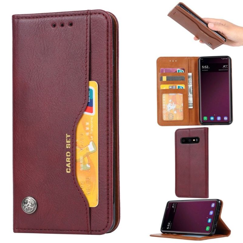 Kožené Pouzdro Folio Na Samsung Galaxy S10 Plus Kožený Stojánek