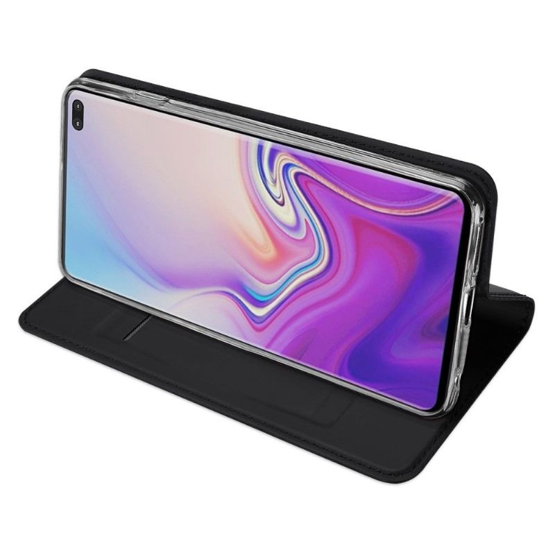Kožené Pouzdro Folio Na Samsung Galaxy S10 Plus Obchodní Imitace Kůže
