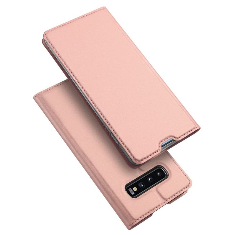Kožené Pouzdro Folio Na Samsung Galaxy S10 Plus Obchodní Imitace Kůže