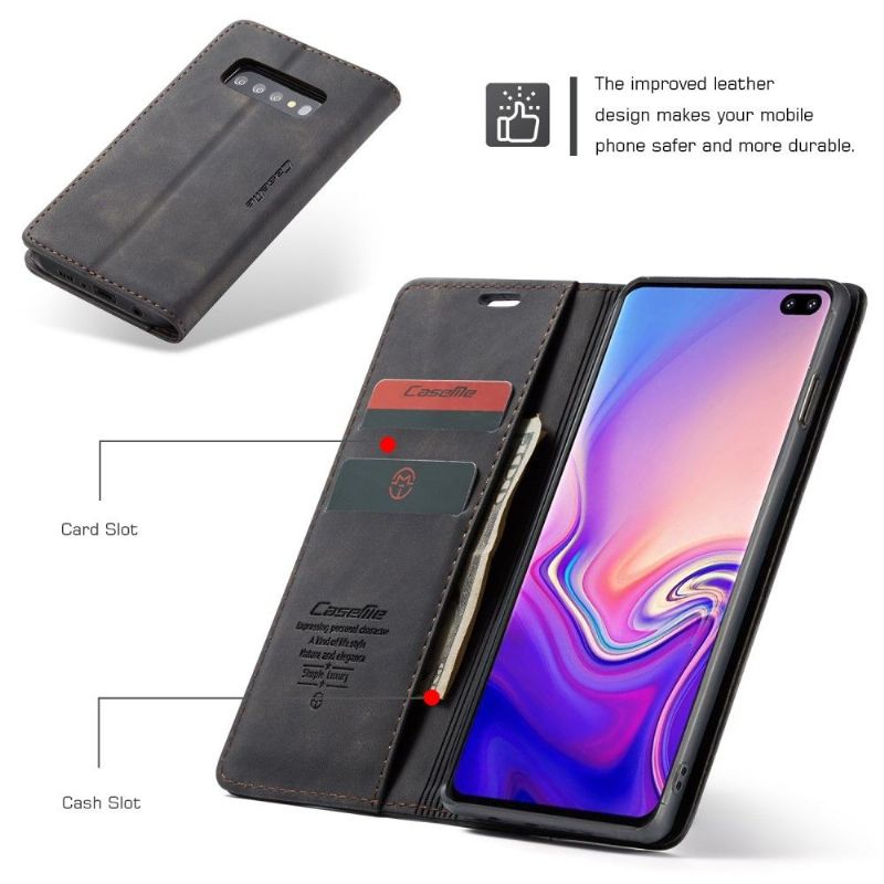 Kožené Pouzdro Folio Na Samsung Galaxy S10 Plus Prémiová Imitace Kůže