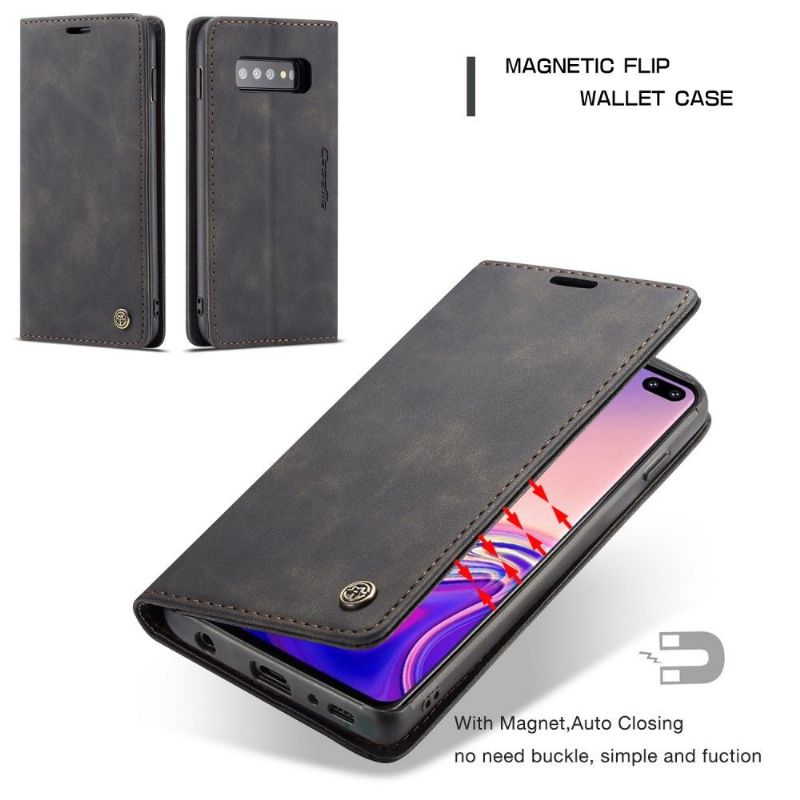 Kožené Pouzdro Folio Na Samsung Galaxy S10 Plus Prémiová Imitace Kůže