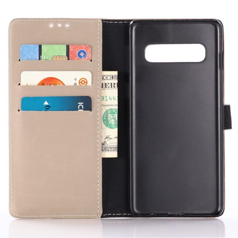 Kožené Pouzdro Folio Na Samsung Galaxy S10 Plus Retro Umělá Kůže