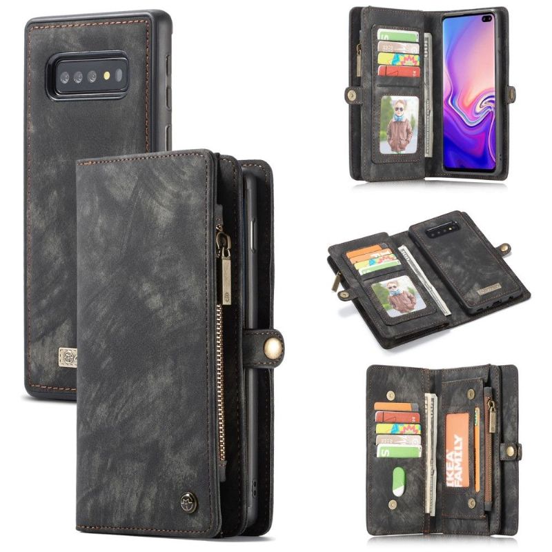 Kryt Flipové Pouzdro Na Samsung Galaxy S10 Plus Peněženkové Pouzdro 2v1 A Magnetické Pouzdro