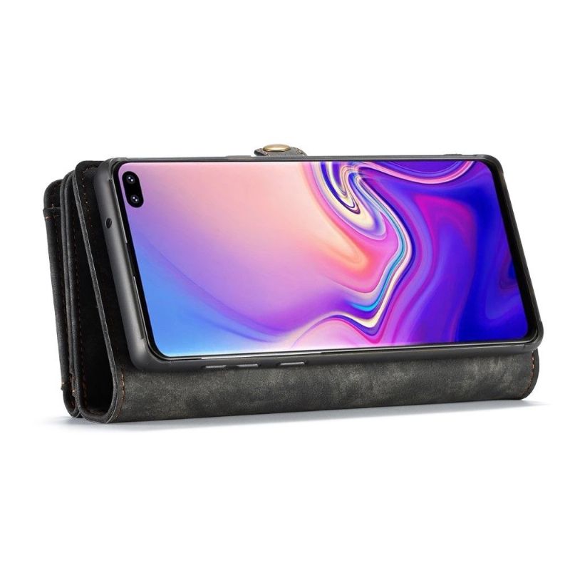 Kryt Flipové Pouzdro Na Samsung Galaxy S10 Plus Peněženkové Pouzdro 2v1 A Magnetické Pouzdro