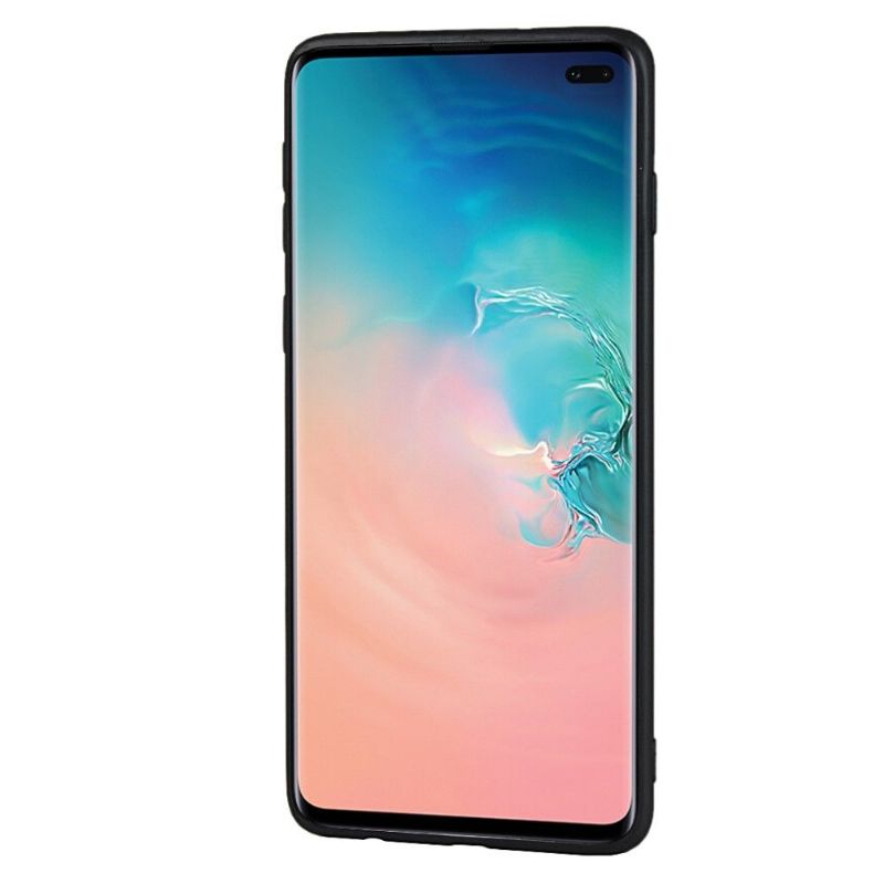 Kryt Na Samsung Galaxy S10 Plus Kožený Držitel Karty S Efekty