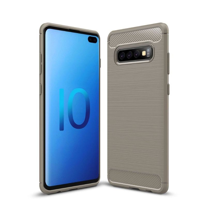 Kryt Na Samsung Galaxy S10 Plus Uhlíkový Kartáčovaný Gel
