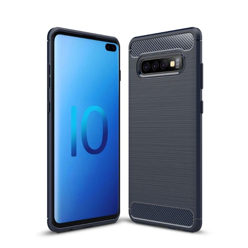 Kryt Na Samsung Galaxy S10 Plus Uhlíkový Kartáčovaný Gel