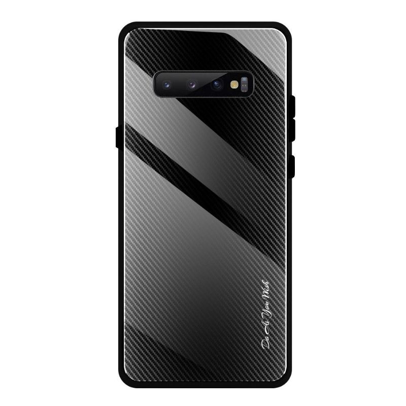 Kryty Na Mobil Na Samsung Galaxy S10 Plus Zadní Strana Z Uhlíkového Skla