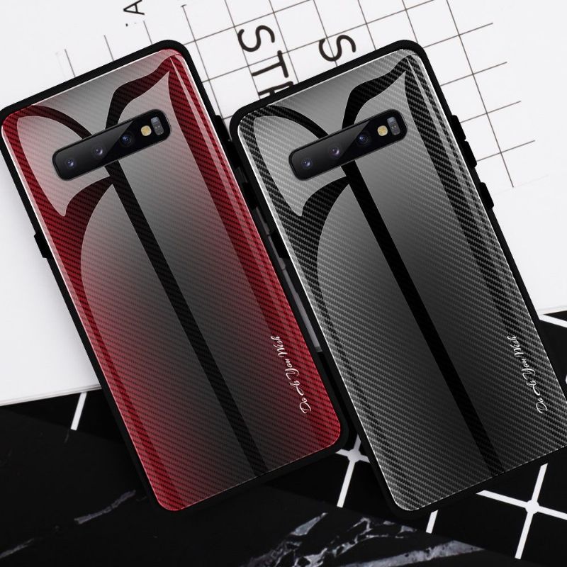 Kryty Na Mobil Na Samsung Galaxy S10 Plus Zadní Strana Z Uhlíkového Skla