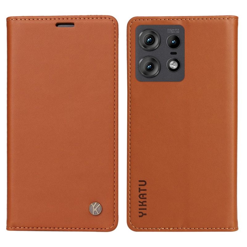 Kožené Pouzdro Folio Na Motorola Edge 50 Pro Klasické Yikatu